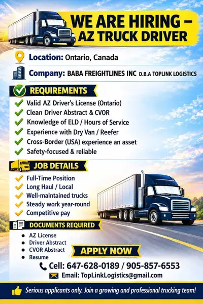 OWNER OPERATORS & DRIVERS BOLTON ON, View more