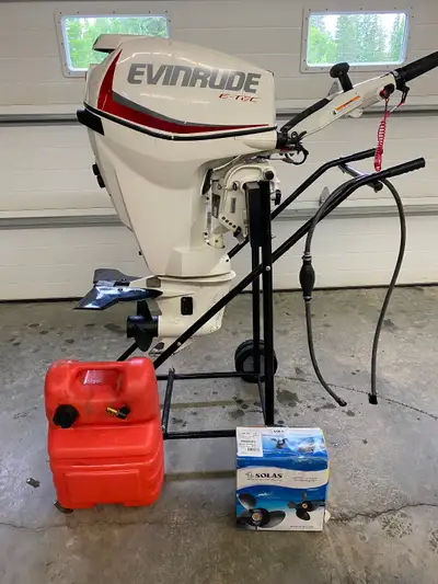 2015 E-Tec Boat Motor. New Prop and Whale Tail. Last of the two stroke outboards! Engine is a short...