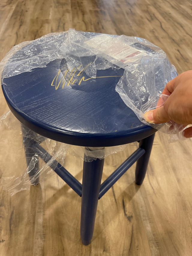 Make tyson stool with gold autographed  in Arts & Collectibles in Markham / York Region - Image 3