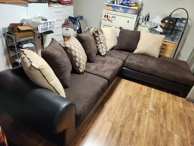 Sofa with pillows, View more