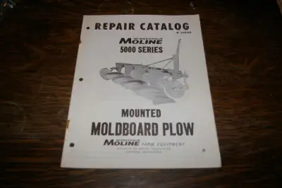 Minneapolis Moline 5000 MoldBoard Plows Repair Catalog R-2019A shipping available at your cost any q...