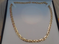 New Unisex 14k Gold Filled Mariner Link Chain stamped 8mm 20'' 3