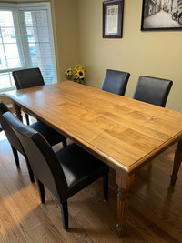SOLID WOOD TABLE AND CHAIRS