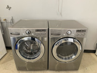LG Front Load Graphite Washer and Dryer Set With Steam