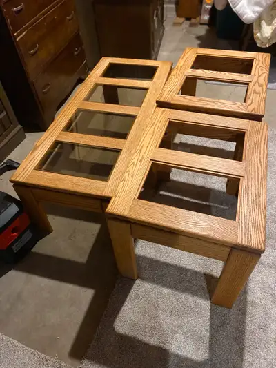 Coffee table and two end tables, View more