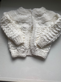 Hand knit baby sweater 