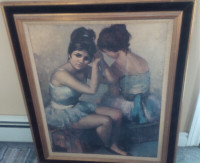 Beautiful, Large Framed Print on Canvas, Ballerinas, 24.5"x34.5"