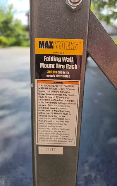 MaxWorks Folding Wall Mount Tire Rack, View more