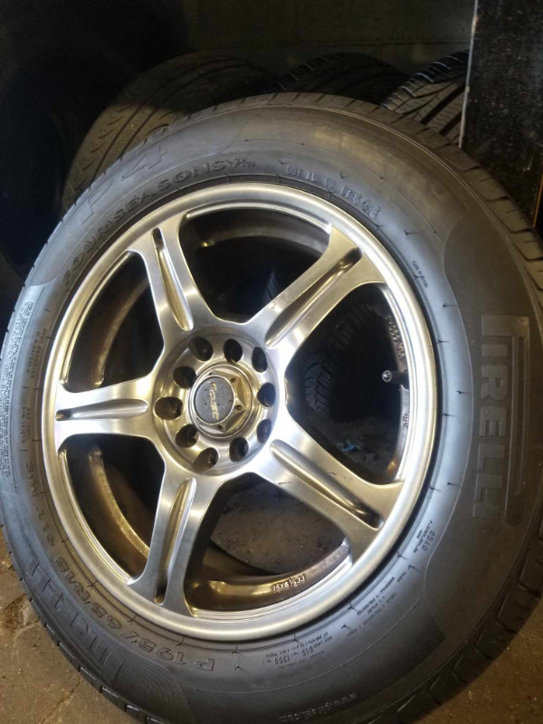 195/65R15 used Pirelli P4 tires for sale : Used 5x100 4x100 rims in Tires & Rims in City of Toronto