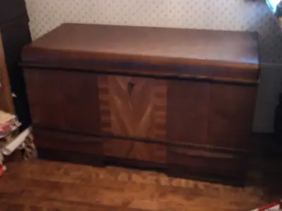 antique walnut cedar chest, View more