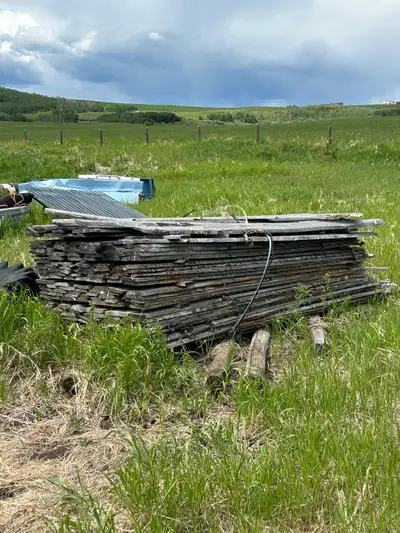 Large pallet load of rough cut fence boards. Good for rustic fence or wind rows.
