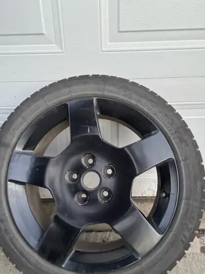 Offering a set of winter tires mounted on rims, size 205/50R17. These used tires have seen a winter...
