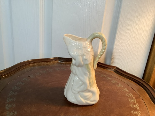 Antique Belleek Maiden Girl Porcelain Figural Creamer Pitcher  in Arts & Collectibles in Belleville - Image 3