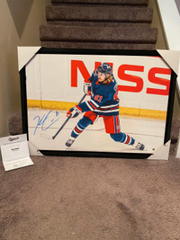 Large Kyle Connor autographed framed canvas with Frameworth COA