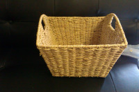 Storage basket with handles & blue liner (gently used)