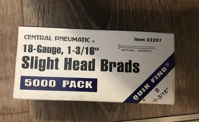 Brads 18 gauge 1 3/16 Slight Head 5000 package in Floors & Walls in Vernon