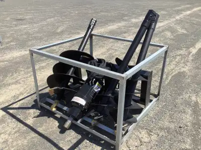 Skid Steer Auger Attachment w/ 3 Bits - 9" , 12" and 18", View more