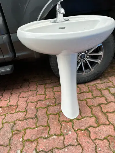 pedestal sink with faucet, View more