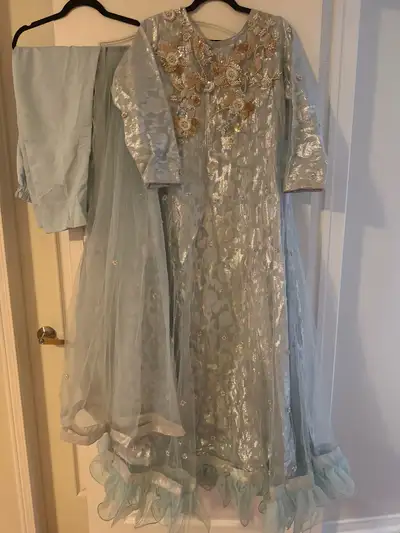 Brand new long maxi style dress.fully stitched.three piece dress.Size small to medium.No exchange or...