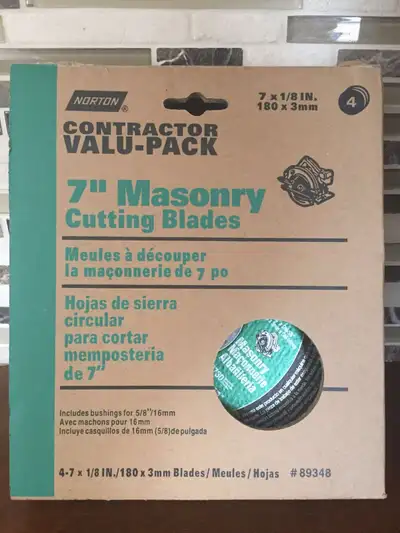Norton Masonry Circular Saw Cutting Blades 7"x1/8x5/8 (4 pack), View more