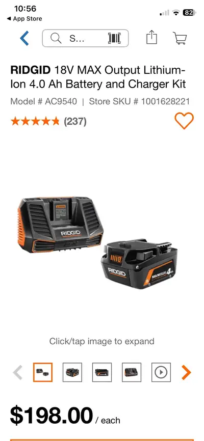 Ridgid tool /Battery Kit, View more
