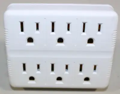 6-Outlet Wall Tap Adapter / Plug Extender (White), View more