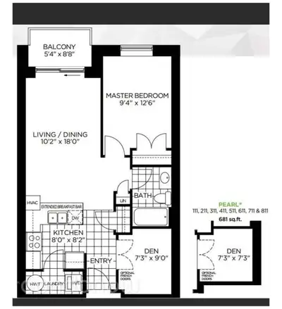 Condo Apartment For Rent In Markham, One Bedroom + Den,( Standing Shower), Den can be used as a home...