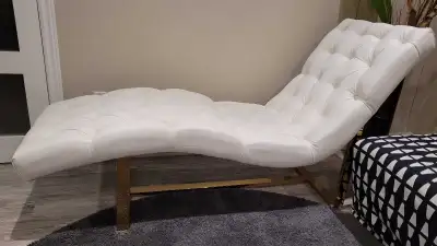 White/Gold Lounge Chair , View more
