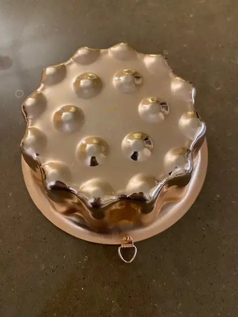 Vintage Jello Mold Baking Pan Bundt Gelatin 7”x 2.5” Tall Copper62863731505027123