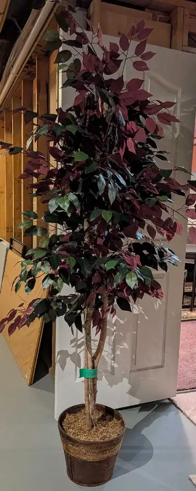 Brand new artificial trees, four 6 ft and four 4 ft tall trees, View more