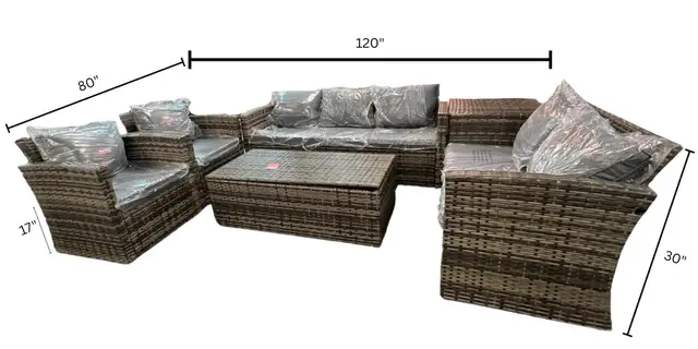 6-Piece Outdoor Sectional Conversation Set with Coffee Table – A in Patio & Garden Furniture in Markham / York Region - Image 8