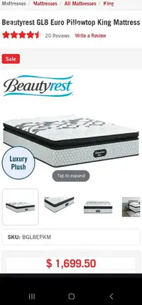 Beautyrest Eurotop pillow mattress and boxspring NEW 