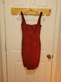 Red Danier Leather Dress