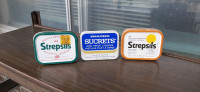  Boîtes métal Vintage Strepsils Sucrets pharmaceutical tins