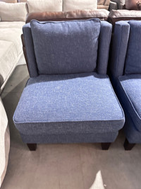 Accent chairs blue fabric or grey velvet