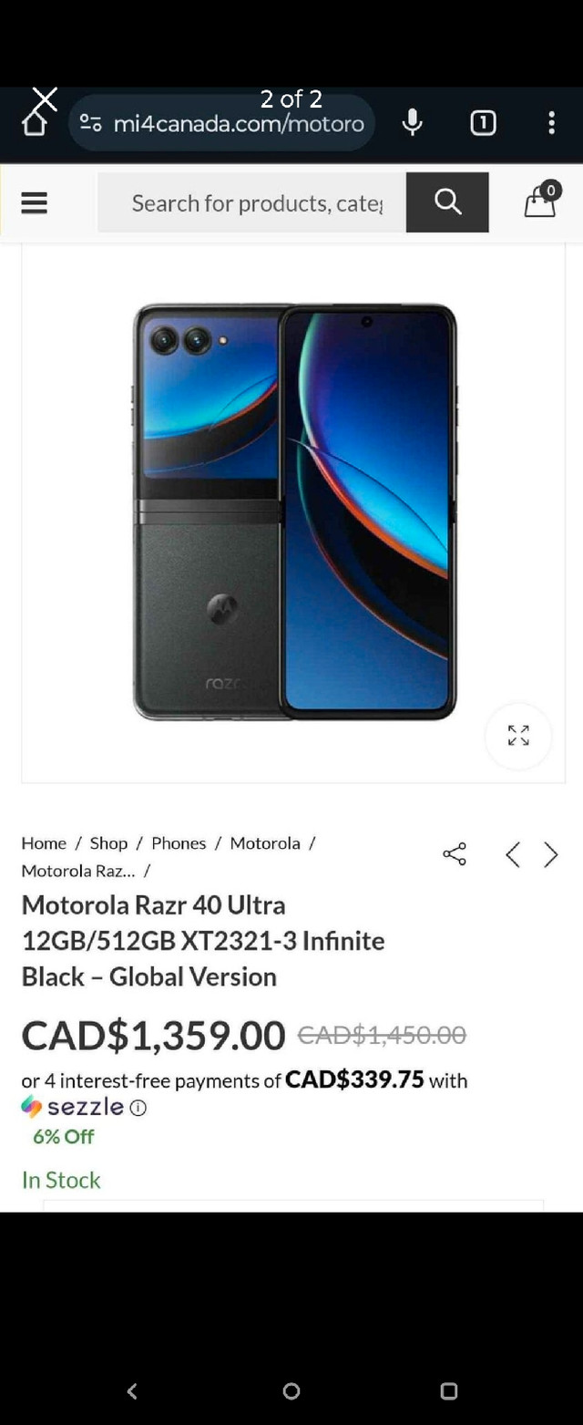 Brand new Motorola Razr + 256 GB Black in Cell Phones in Hamilton - Image 2