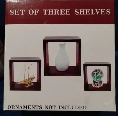 Set of 3 Cube Wall Shelves, View more