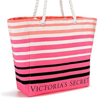 Victoria’s Secret Hot Pink Ombre Large Canvas Tote Bag/ Beach Ba