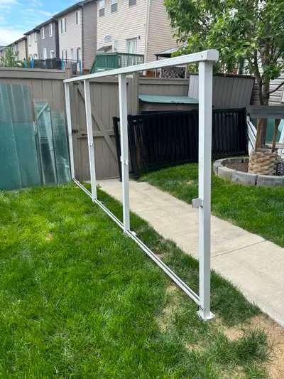 White Aluminum 5' High Privacy Glass Deck Railing (Around 18'), View more