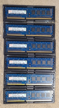 12 Gb (6x2Gb) Hynix 1Rx8 PC3 10600U Desktop Memory Sticks