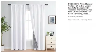 New White Blackout Curtains- keep warmth in and light out!, View more