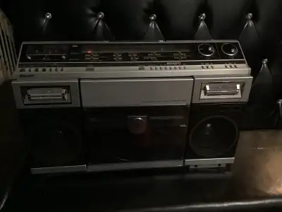 Sharp VZ-2000 Vertical Turntable Boombox Cassette Radio , View more