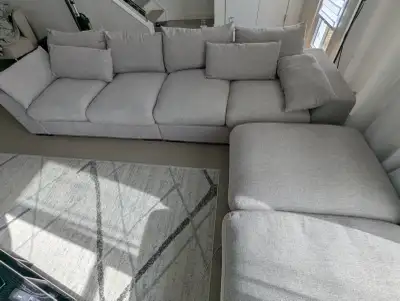 Large sectional sofa, 4 seat + 2 ottomans. Washable covers, also includes protective, water-resistan...
