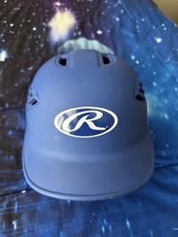 Youth blue Matte Rawlings baseball helmet