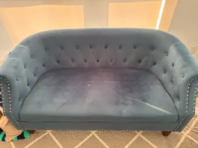 Blue Velvet Loveseat, View more