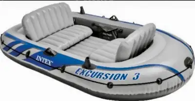 Intex Excursion 3 8.5 ft. Intex trolling motor mount Oars Carrying bag No leaks