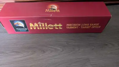 Millet long range target turrets. Lighted scope Never been shot with Sold what it was supposed to be...