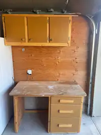 Work Desk and Upper Cabinet