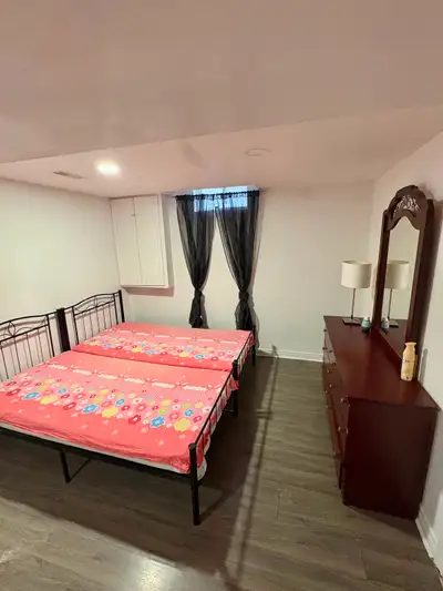 This private, furnished room in the basement apartment is in a safe neighborhood near Kingston Rd &...
