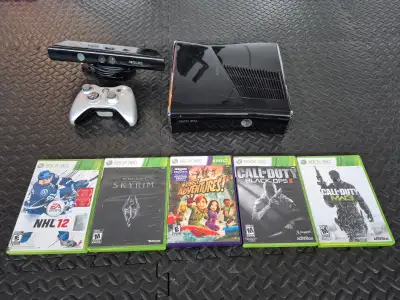 XBOX 360 w Kinect, Remote, and 5 Games, View more